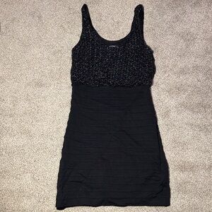 Express Black Textured Knit Dress